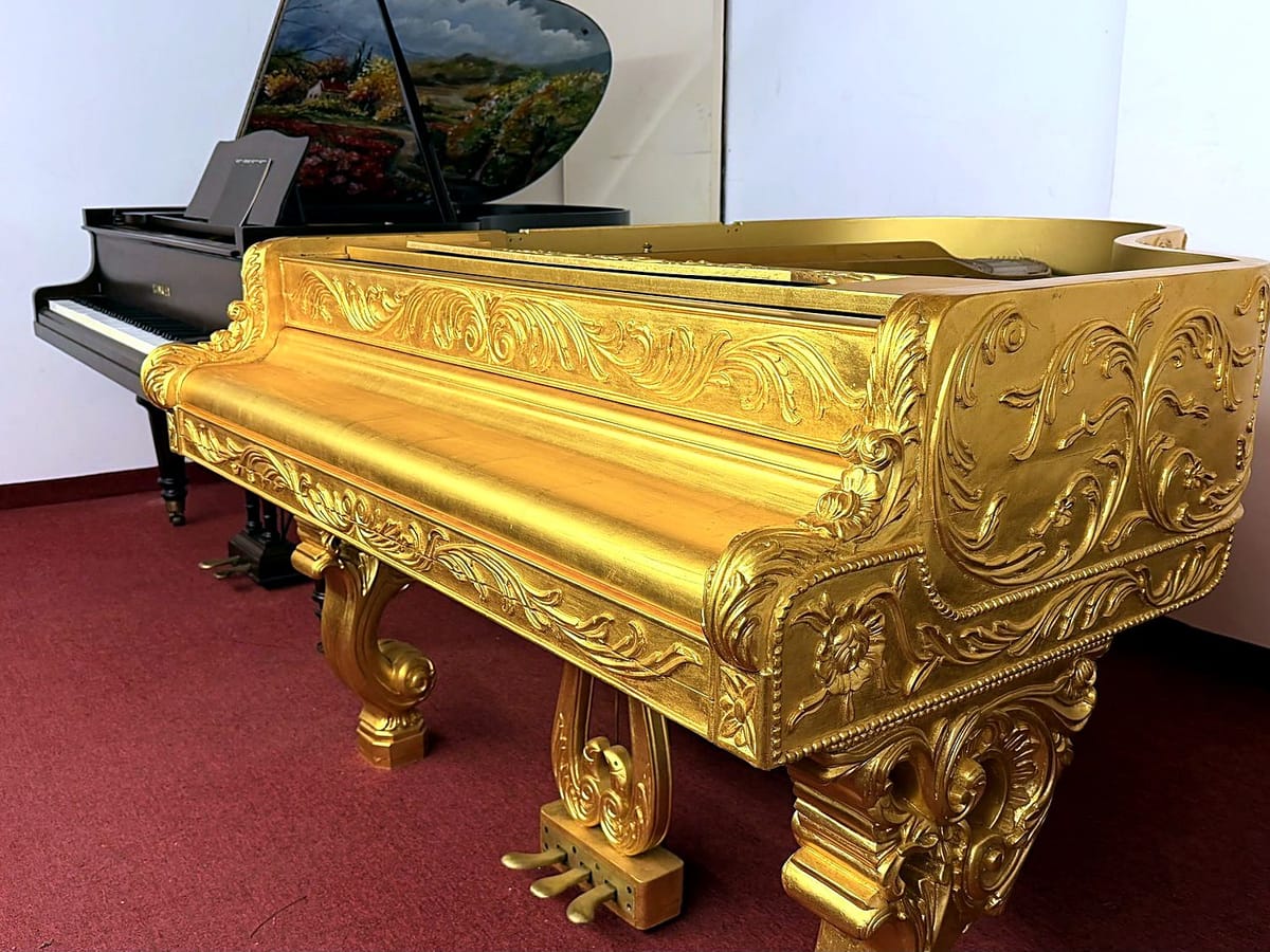 Steinway & Sons Art case grand, The Golden Steinway, Basbous & Sons Lebanon