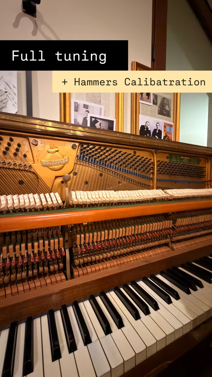 Full tuning with hammer calibration on an upright piano